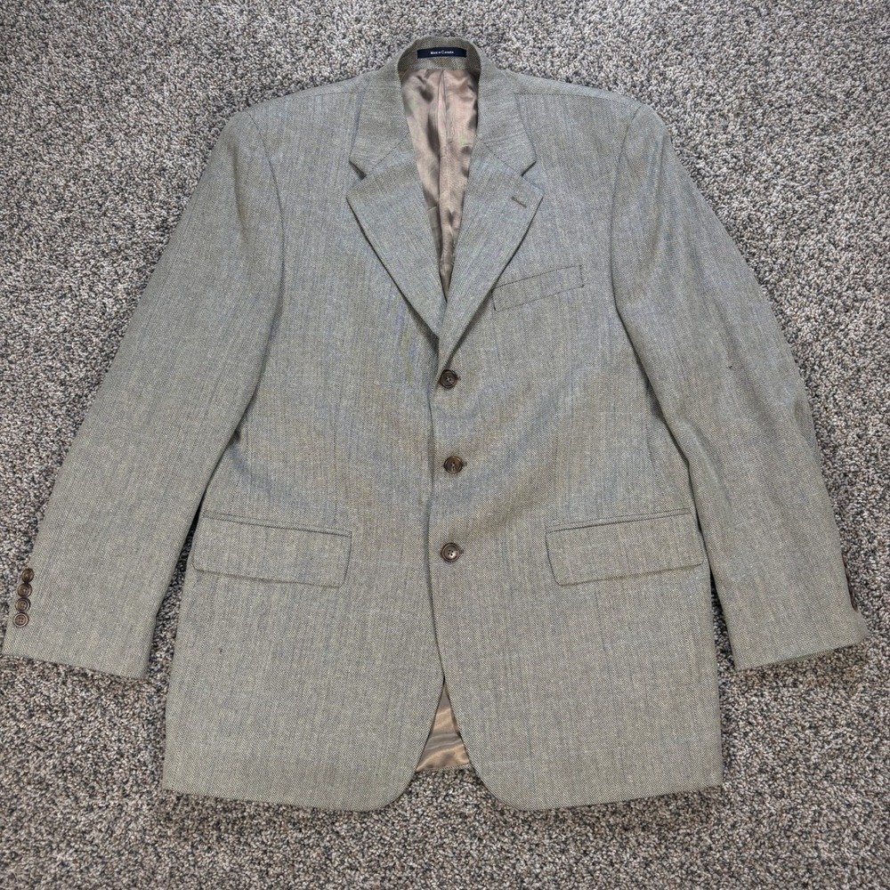 Polo Ralph Lauren Men's Size 42T Blazer Grey Herringbone 3 Button Sport Coat